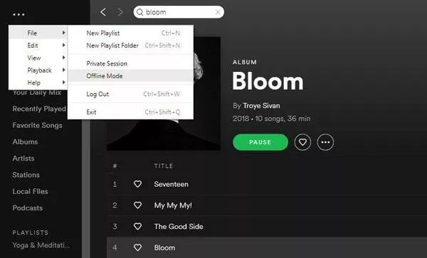 escuchar Spotify offline